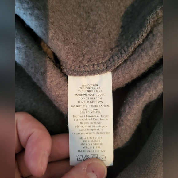 MV Sport Gray Hoodie with White Accents, Size Medium - Picture 5 of 5